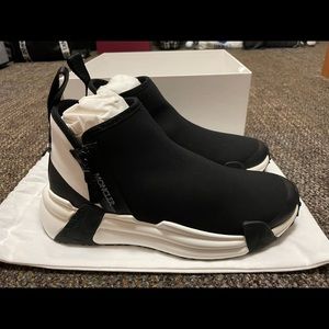 Moncler Compassor Zip sneaker in black, sock shoe